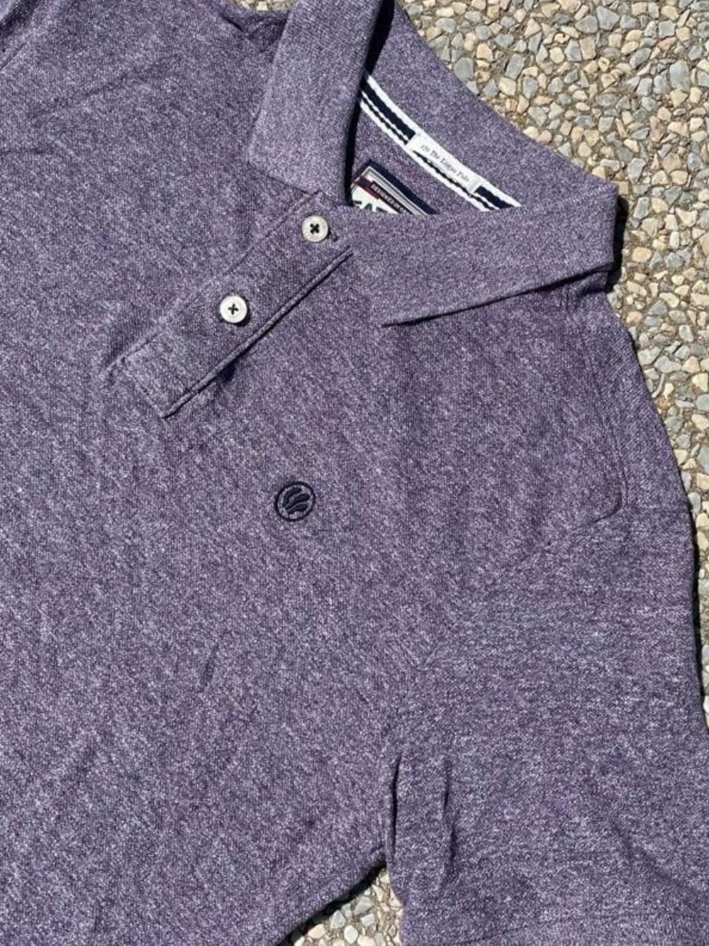 Fatface Men's Heather Purple Polo Shirt - Classic Short-Sleeve